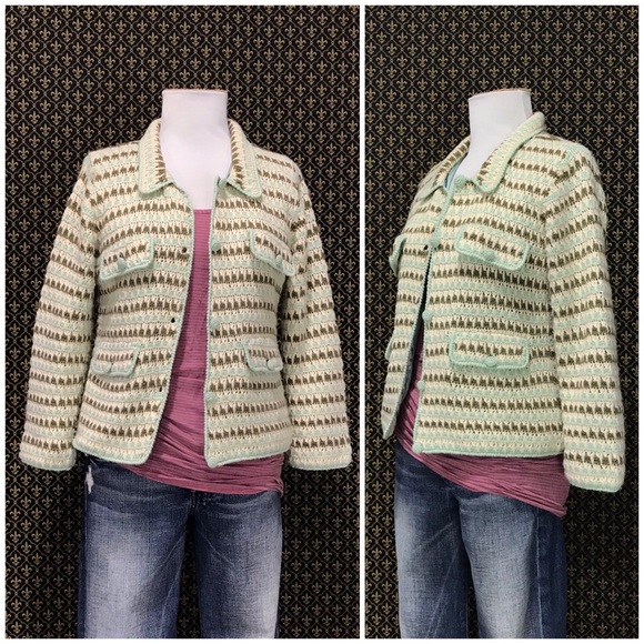 2003 Anthro “Classic Knit Jacket” by HWR Monogram - Picture 13 of 16